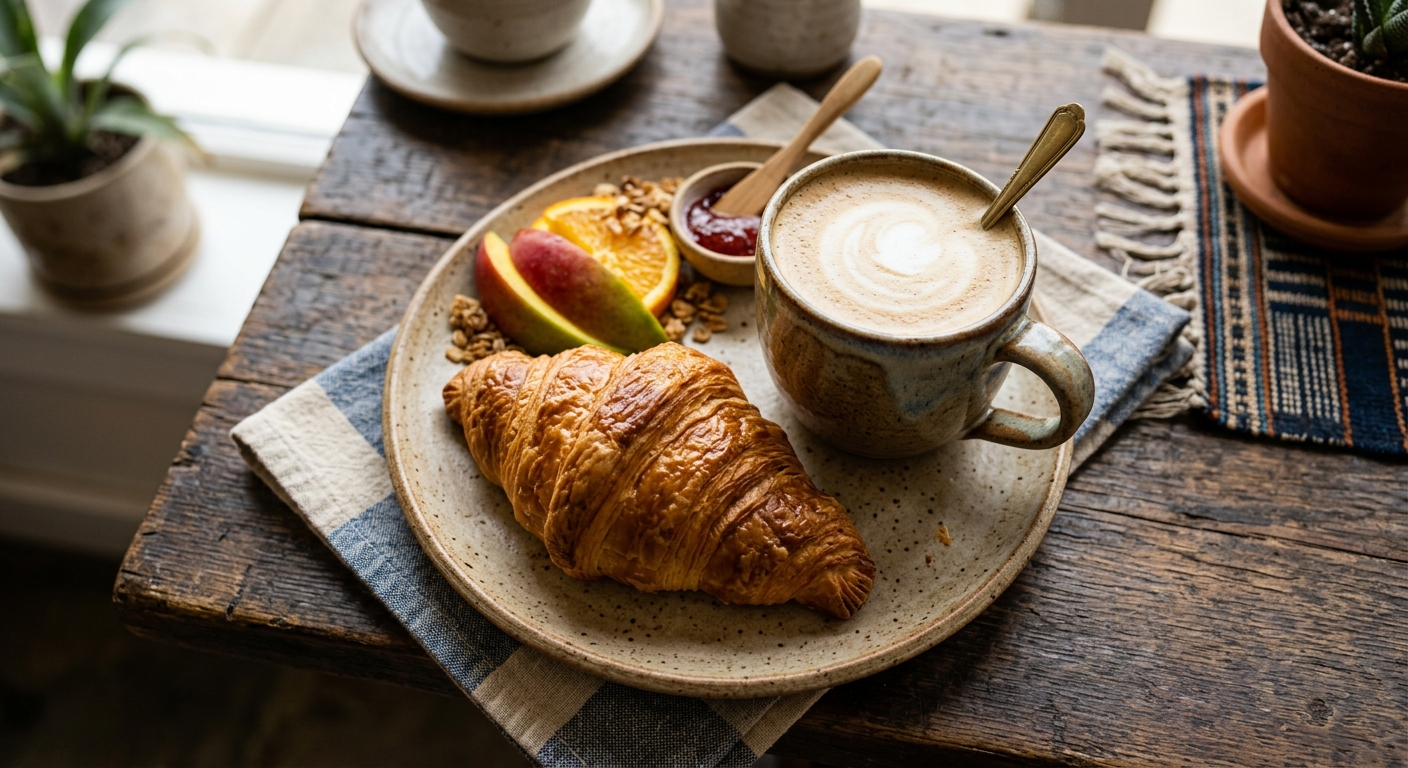 Café au lait + croissant