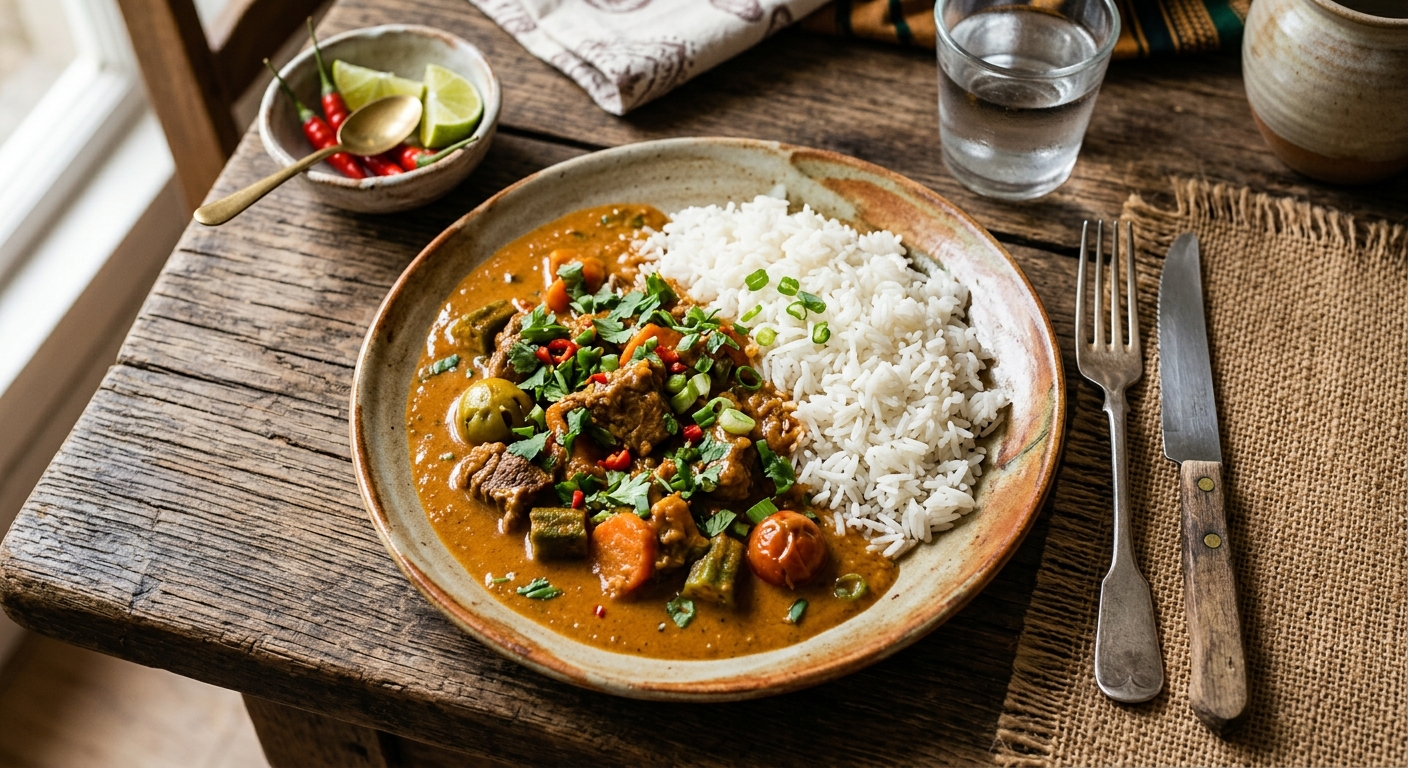 Riz sauce arachide