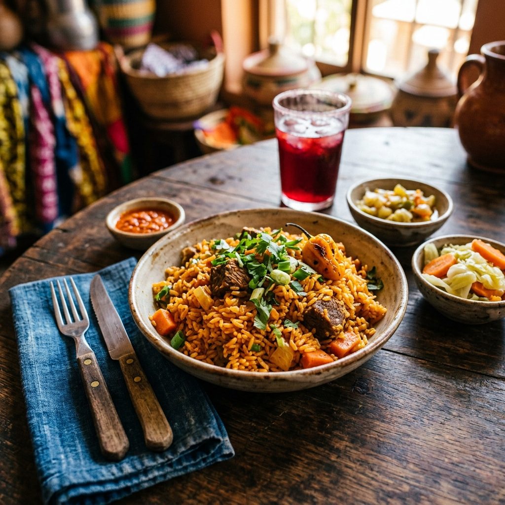 Riz au gras viande