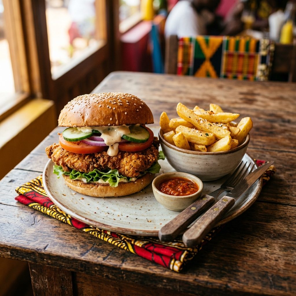 Burger Classique Poulet + Frites
