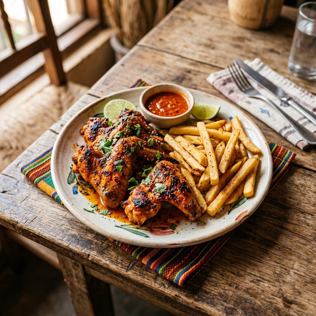 6 Ailes Peri Peri + Frites